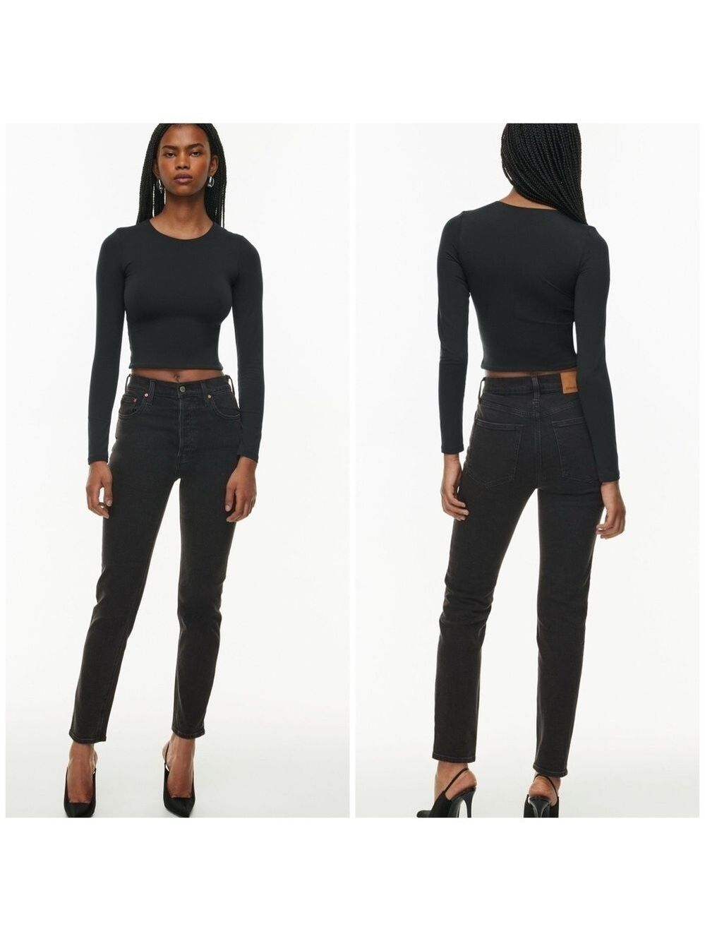 Aritzia Denim Forum The Yoko High Rise Slim in Black Eyeliner